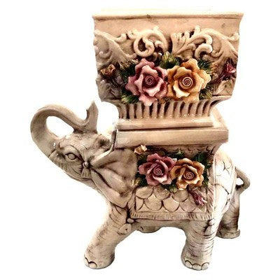 Capodimonte Elephant with Sware Box on Top - BBL & Co.