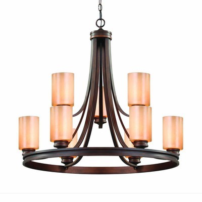 Golden 1051-9SBZ Golden Lighting 1051-9 SBZ Hidalgo 9 Light Chandelier, Sovereign Bronze Finish - BBL & Co.