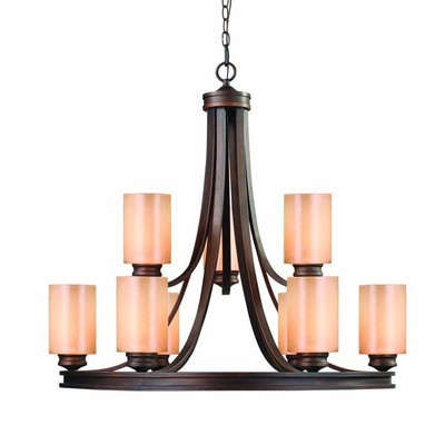 Golden 1051-9SBZ Golden Lighting 1051-9 SBZ Hidalgo 9 Light Chandelier, Sovereign Bronze Finish - BBL & Co.