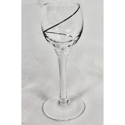 Contemporary Crystal  Clear  with Black Swirl  Wine Glasses Set of 6 - BBL & Co.