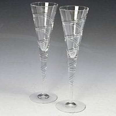 Crystal Spiral Champagne Flute Pair 6.5 oz - BBL & Co.