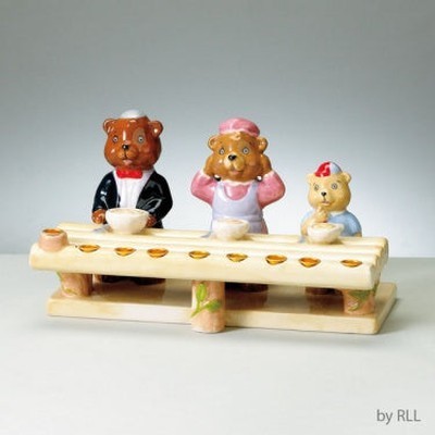 Hand Painted Ceramic 3 Bears Ceramic Menorah - BBL & Co.