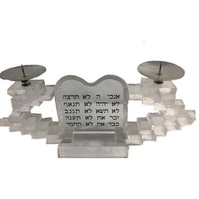 Retired Rare Haziza Lucite Ten Commandments Art Sculpture - BBL & Co.