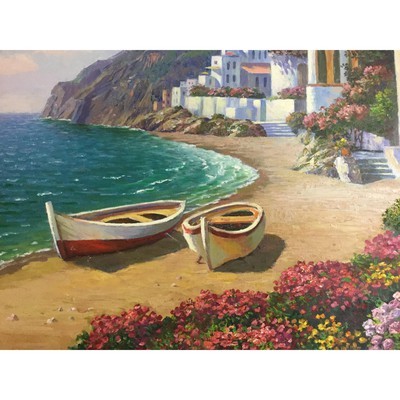 Oil Painting Boats of Toscana 24