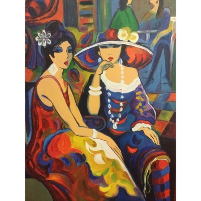 Oil  Painting Afternoon Tea Gossip 24