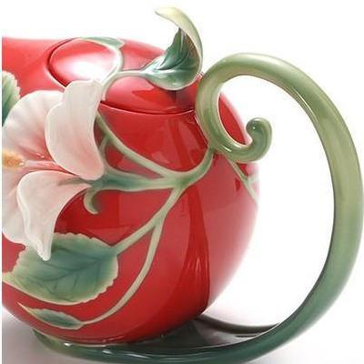 Franz Collection Island Beauty Hibiscus Sculptured Porcelain Teapot FZ00983 - BBL & Co.