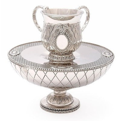 Pearl Water Nickel Plated Mayim Achronim Handwash Cup - BBL & Co.