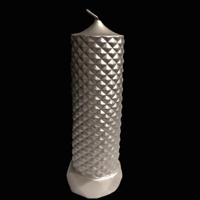 Point a La Ligne Honeycomb Silver Pillar Candle - BBL & Co.