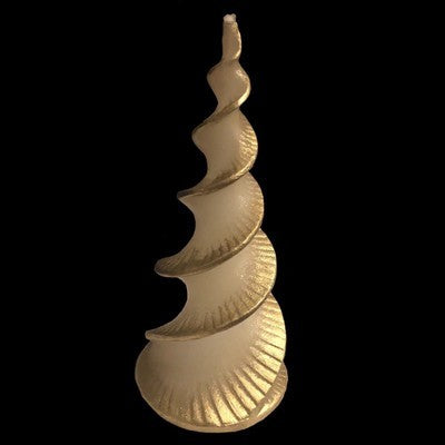 Point a La Ligne White & Gold Spiral Tree Candle - BBL & Co.