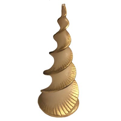 Point a La Ligne White & Gold Spiral Tree Candle - BBL & Co.