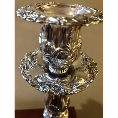 Extra Tall Silver Plated Shabbat Candlestick Holders - BBL & Co.