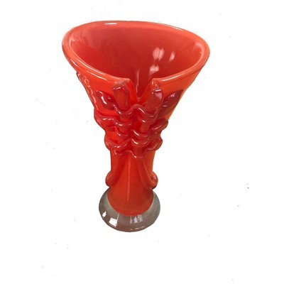 Ion Tamaian Art Glass Red Shoelace Vase - BBL & Co.