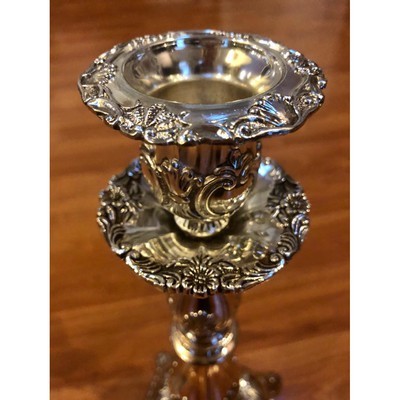 Extra Tall Silver Plated Shabbat Candlestick Holders - BBL & Co.