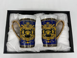 Teacup Set of 2 Blue Versace Style 8 oz